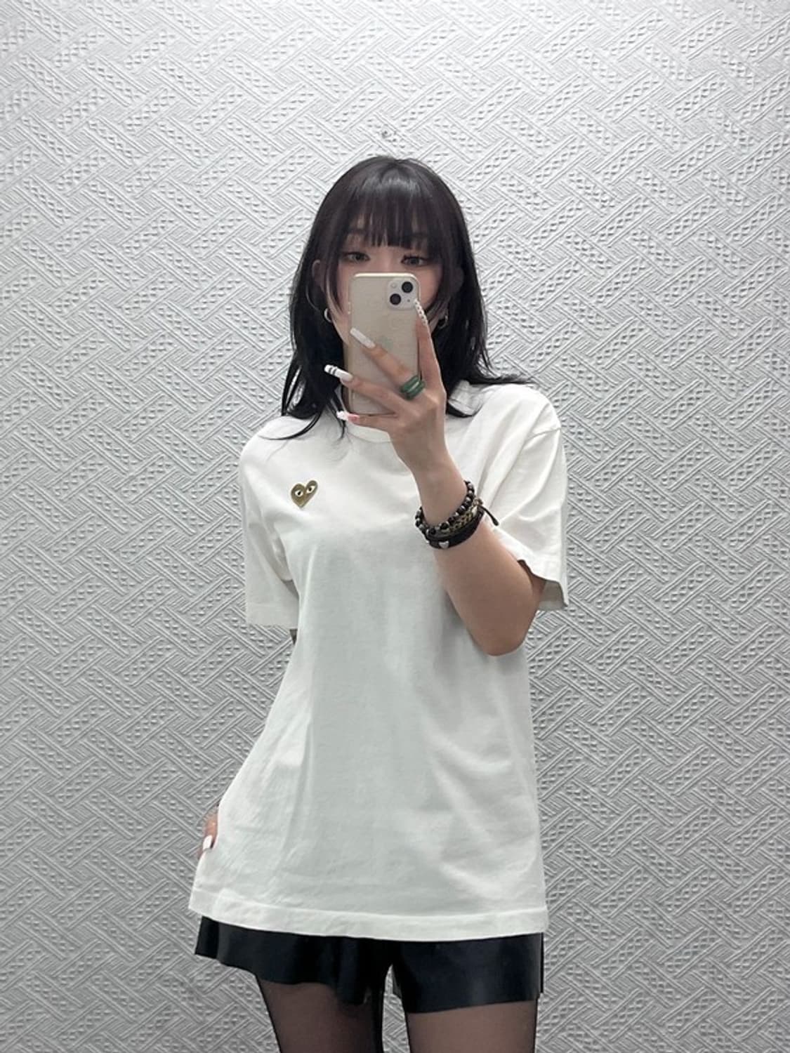 꼼데가르송 빈티지 캐주얼 골드하트와펜 반팔티 L C10998 상품이미지1