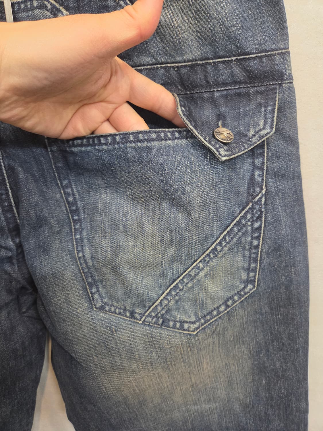 빈티지 riez 신치백 포켓디테일 데님팬츠 대략 32 상품이미지4