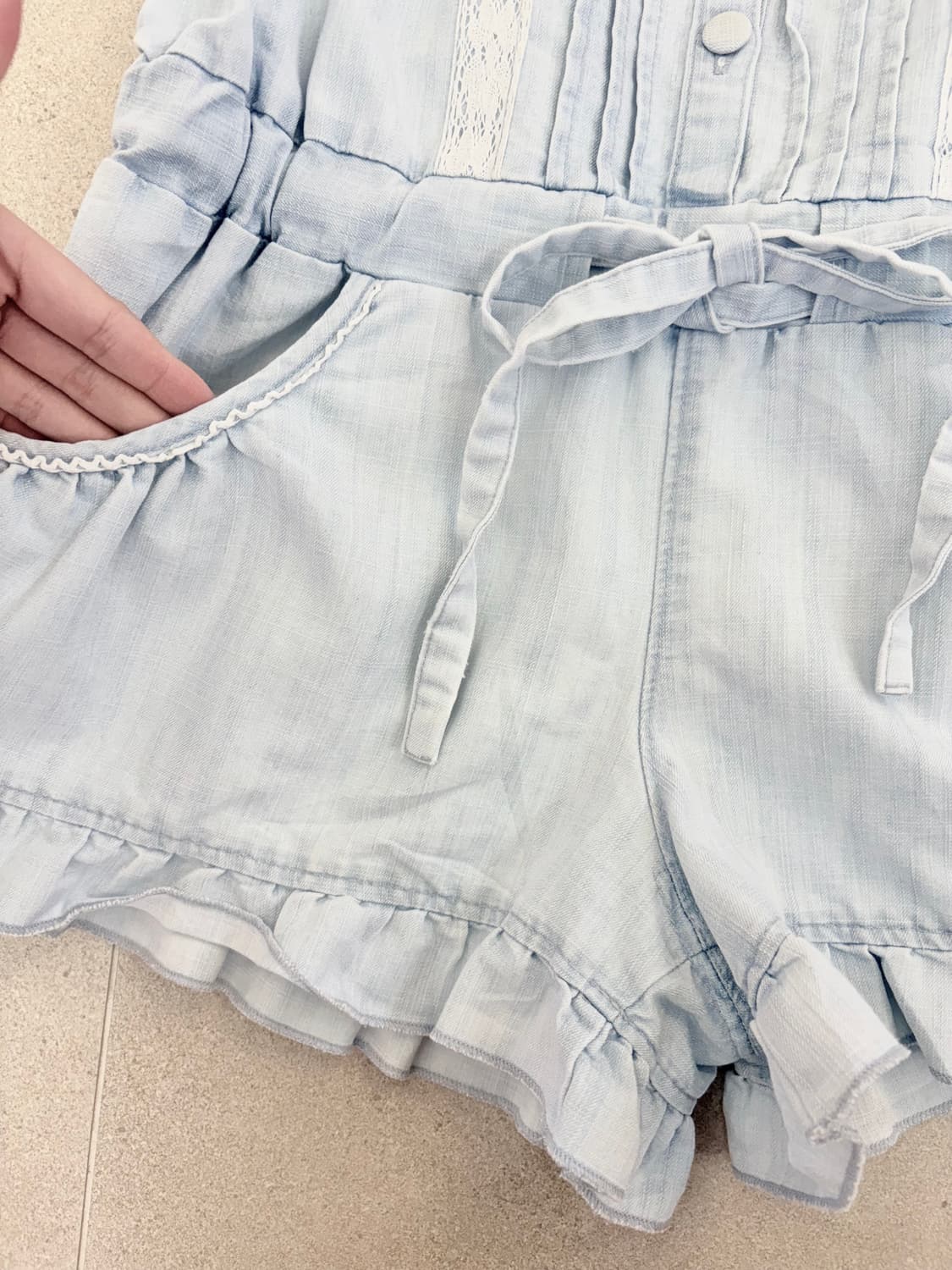 연청 레이스 멜빵바지 상품이미지2