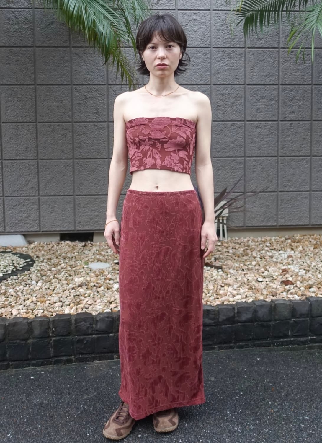 nuuanu hove long skirt_wine 상품이미지3