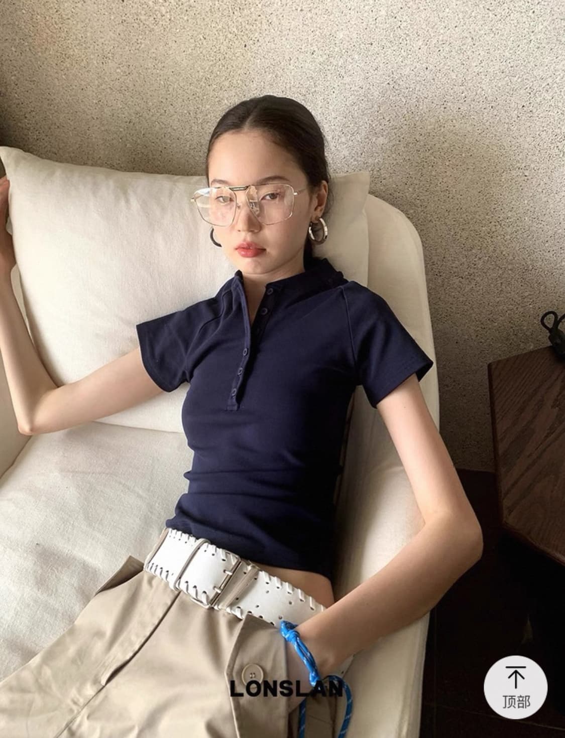 Lonslan shop 카라티 네이비 상품이미지6