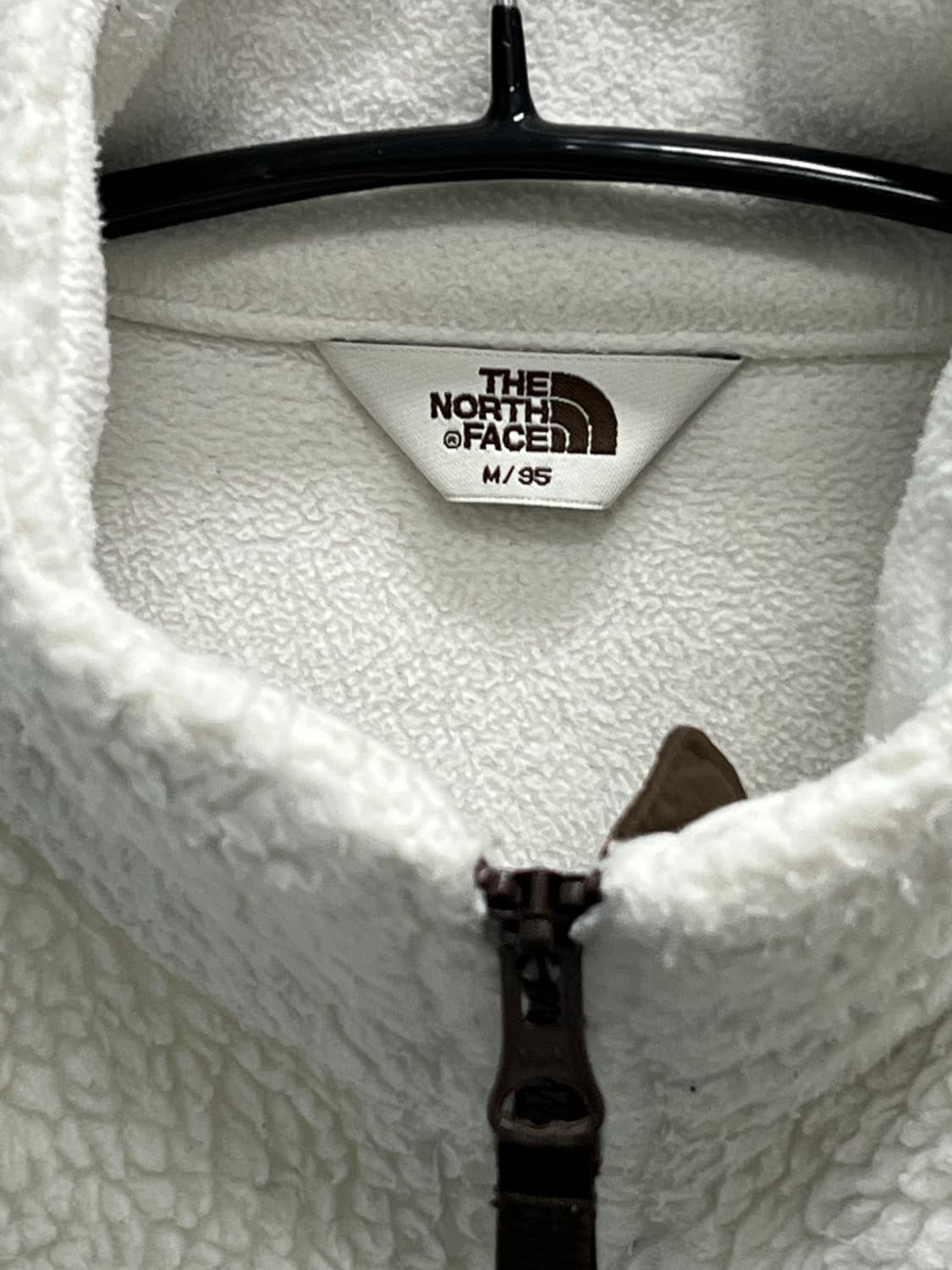 노스페이스 화이트라벨 양털 플리스 셰르파 집업 자켓 아이보리/브라운 상품이미지4