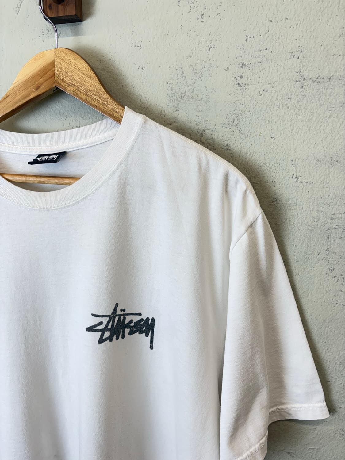 스투시 올드 폰 피그먼트 다이드 화이트 반팔티 상품이미지4