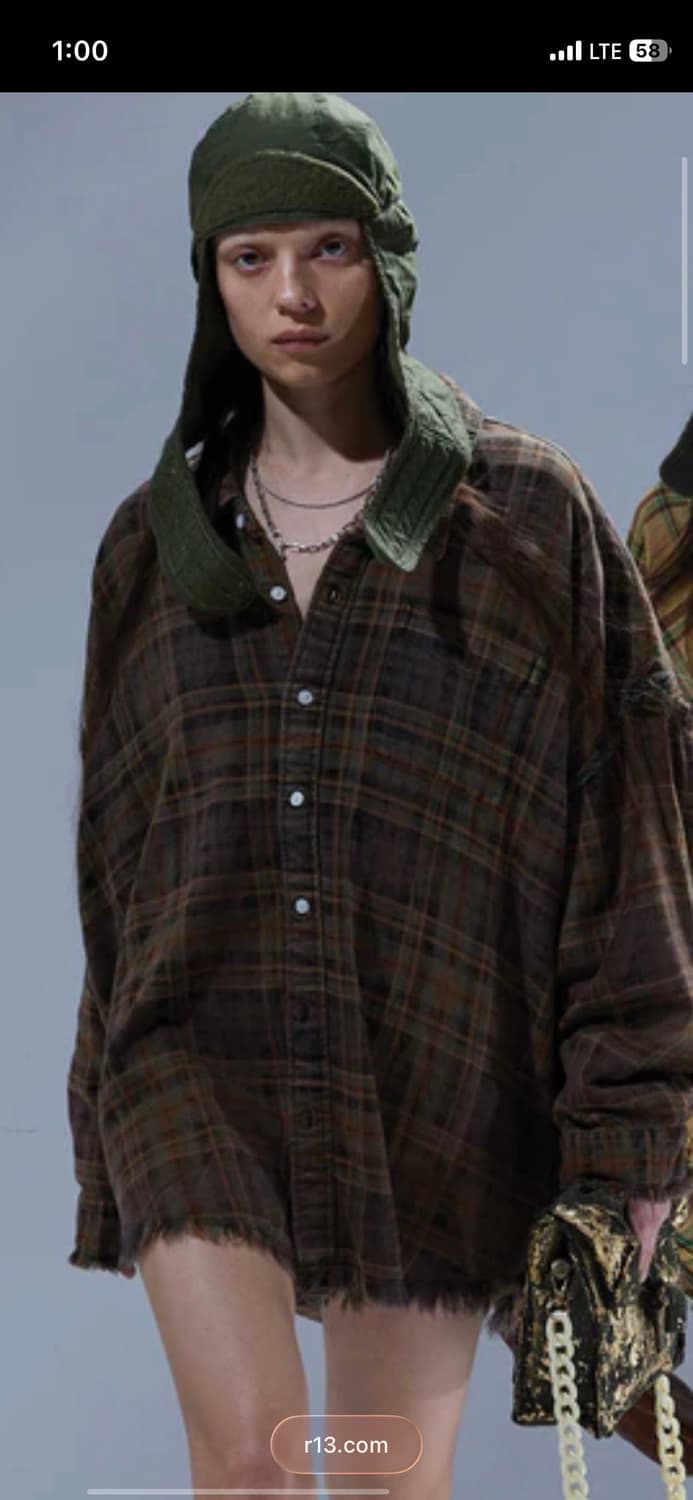 삽니다!) r13 드랍넥 셔츠 브라운 or 네이비 M사이즈 상품이미지1