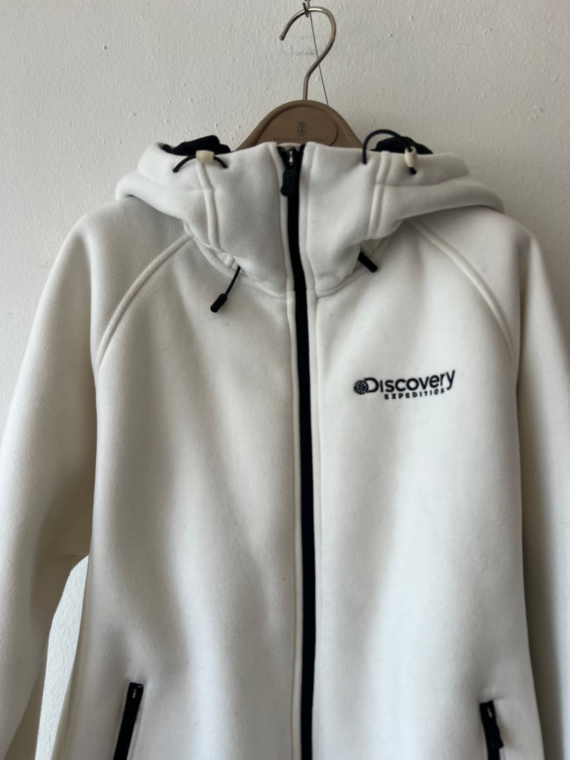 디스커버리 남성 아이보리 후드집업점퍼 플리츠점퍼 상품이미지1