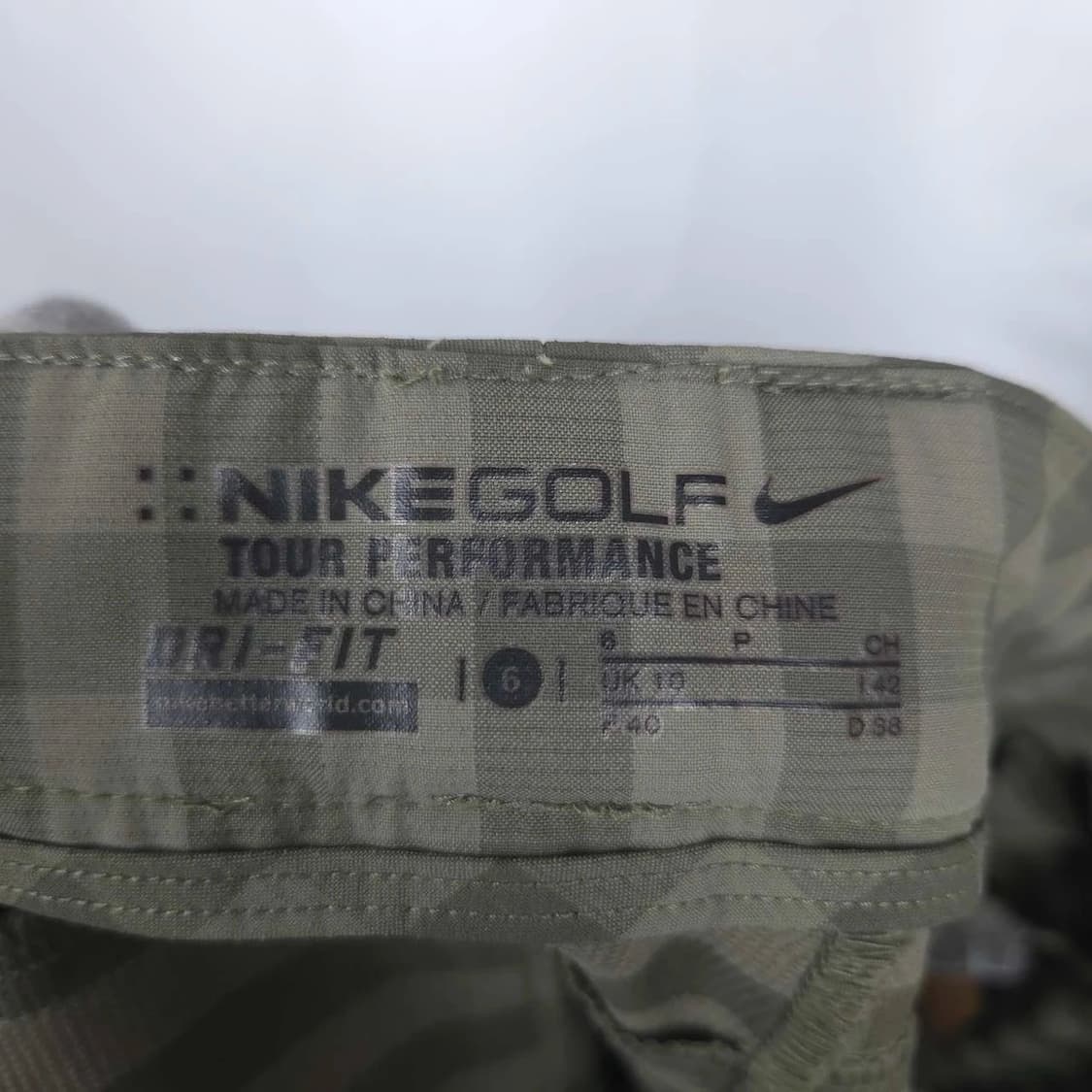 여30 나이키 골프 체크 카키 반바지 상품이미지5