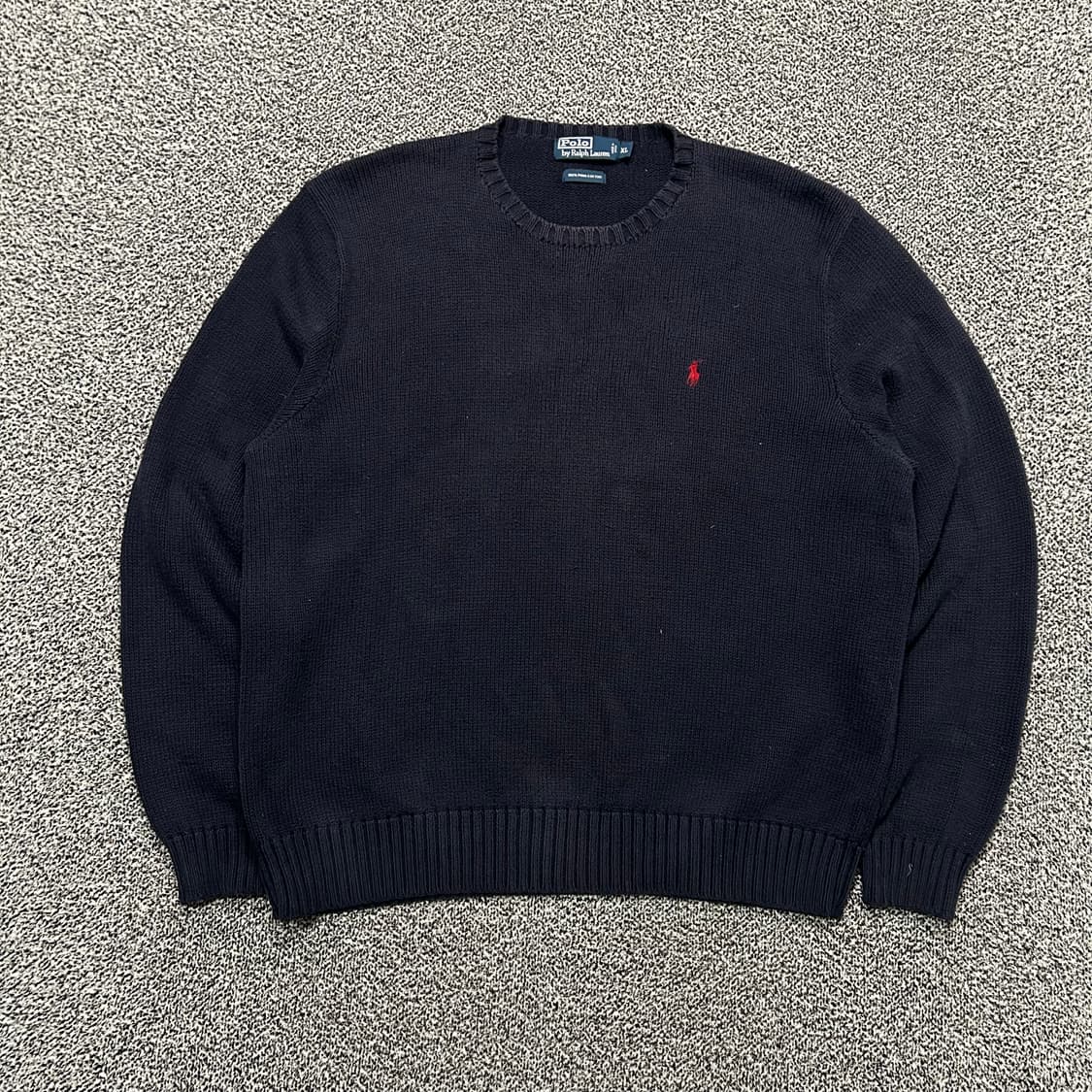 폴로 딥네이비 코튼 라운드 니트 상품이미지1