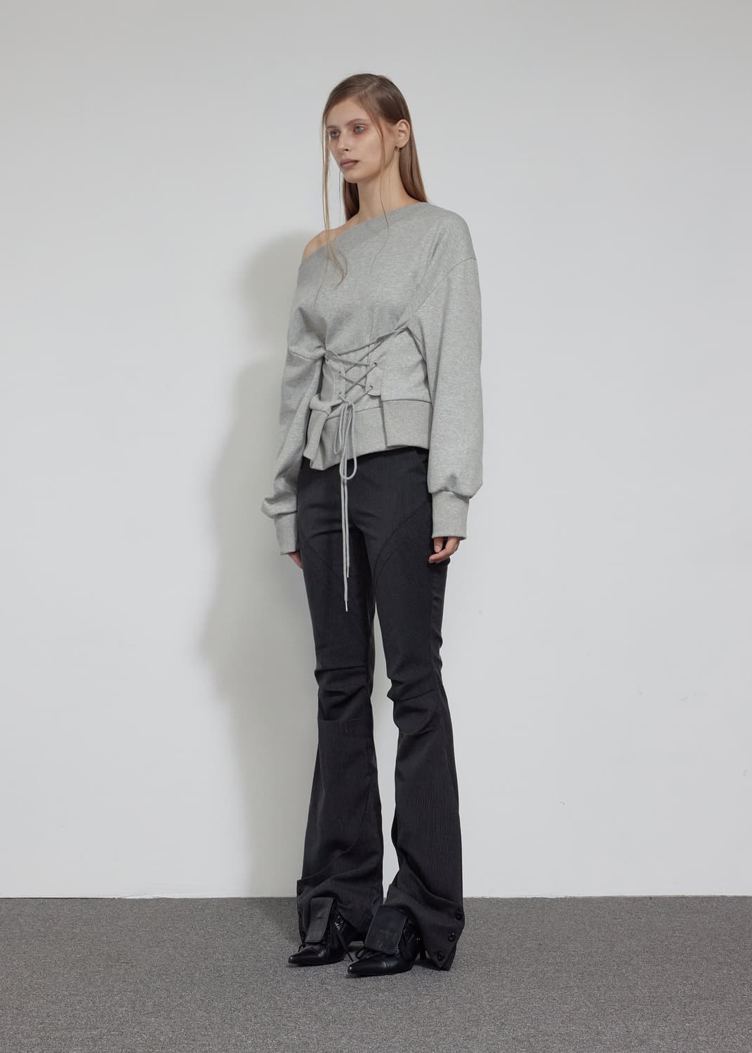 보헴서 코르셋 스웻셔츠 멜란지그레이 상품이미지4