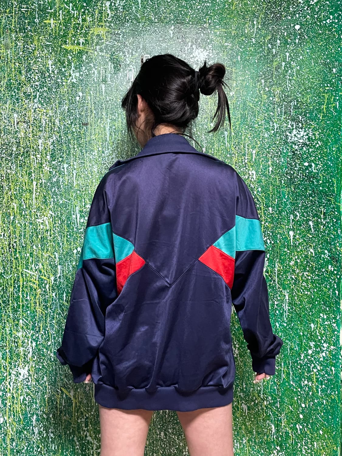 80s 아디다스 네이비 배색 올드스쿨 오버핏 져지 110 상품이미지3