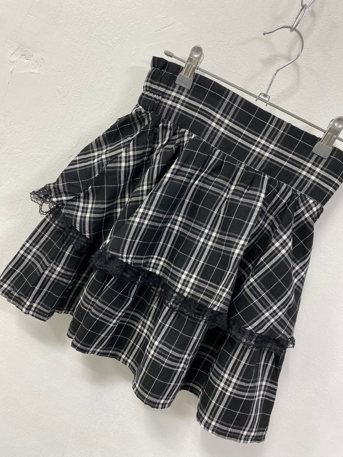 프레피 룩 체크 프릴 스커트 상품이미지5