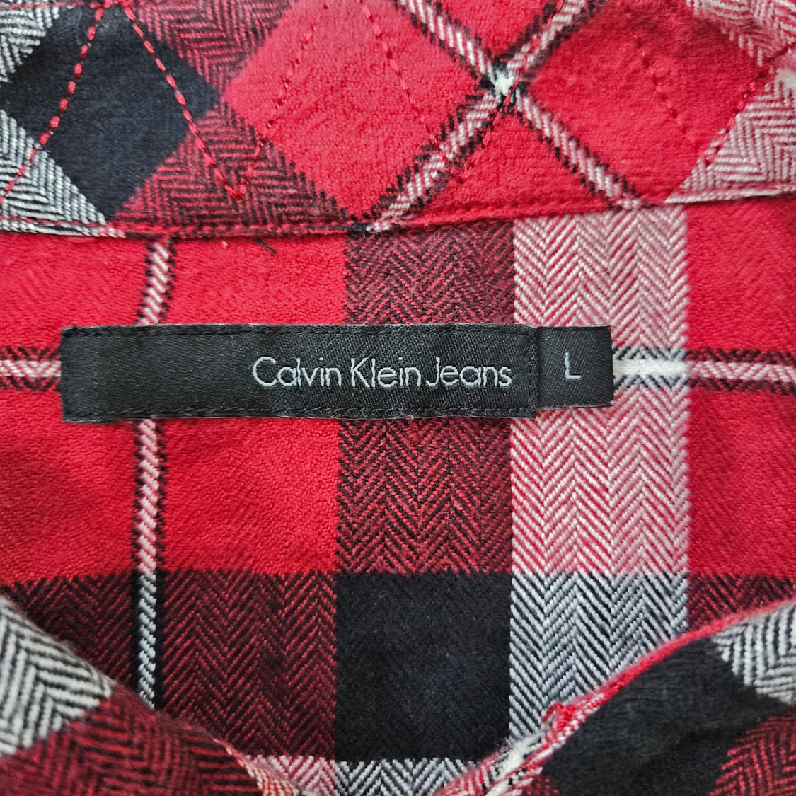 L 켈빈클라인 진 체크패턴 긴팔 셔츠 0313Y 상품이미지3