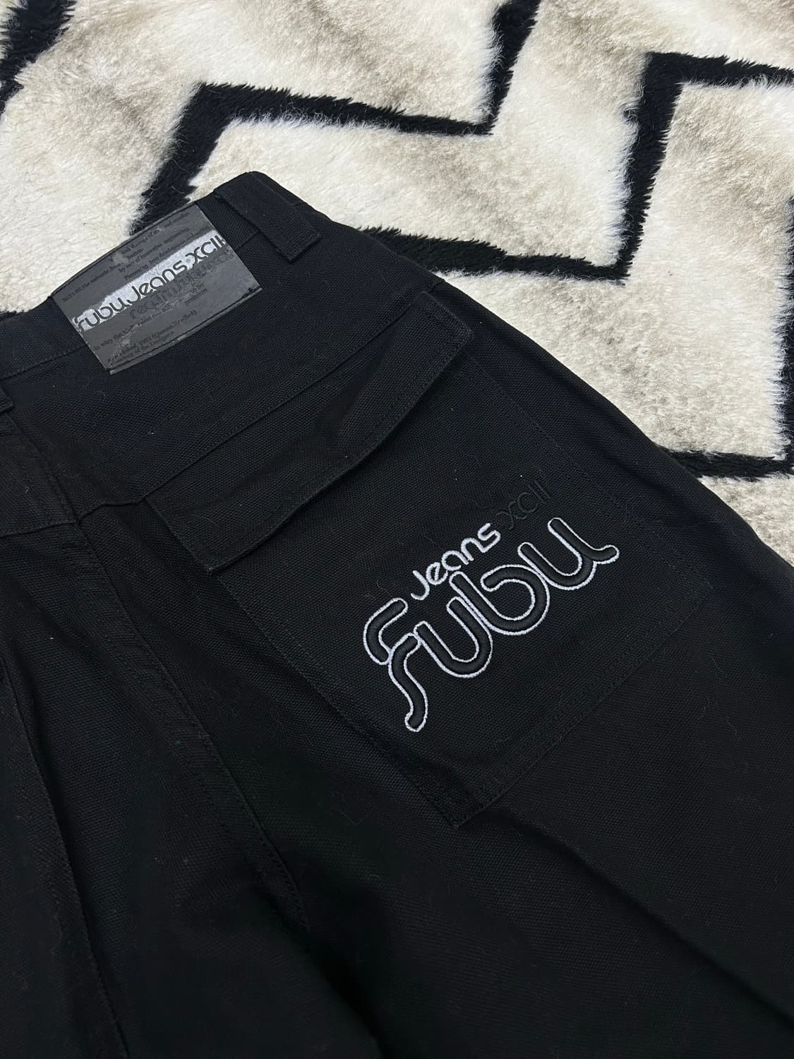 [30]FUBU 00s 더블니 데님팬츠/블랙 상품이미지1