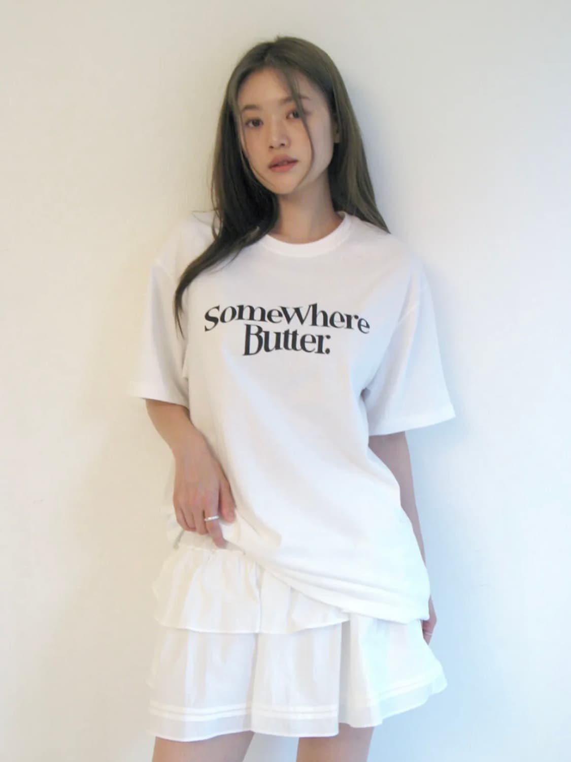 썸웨어버터 웨이브 로고 오버핏 티셔츠 상품이미지2