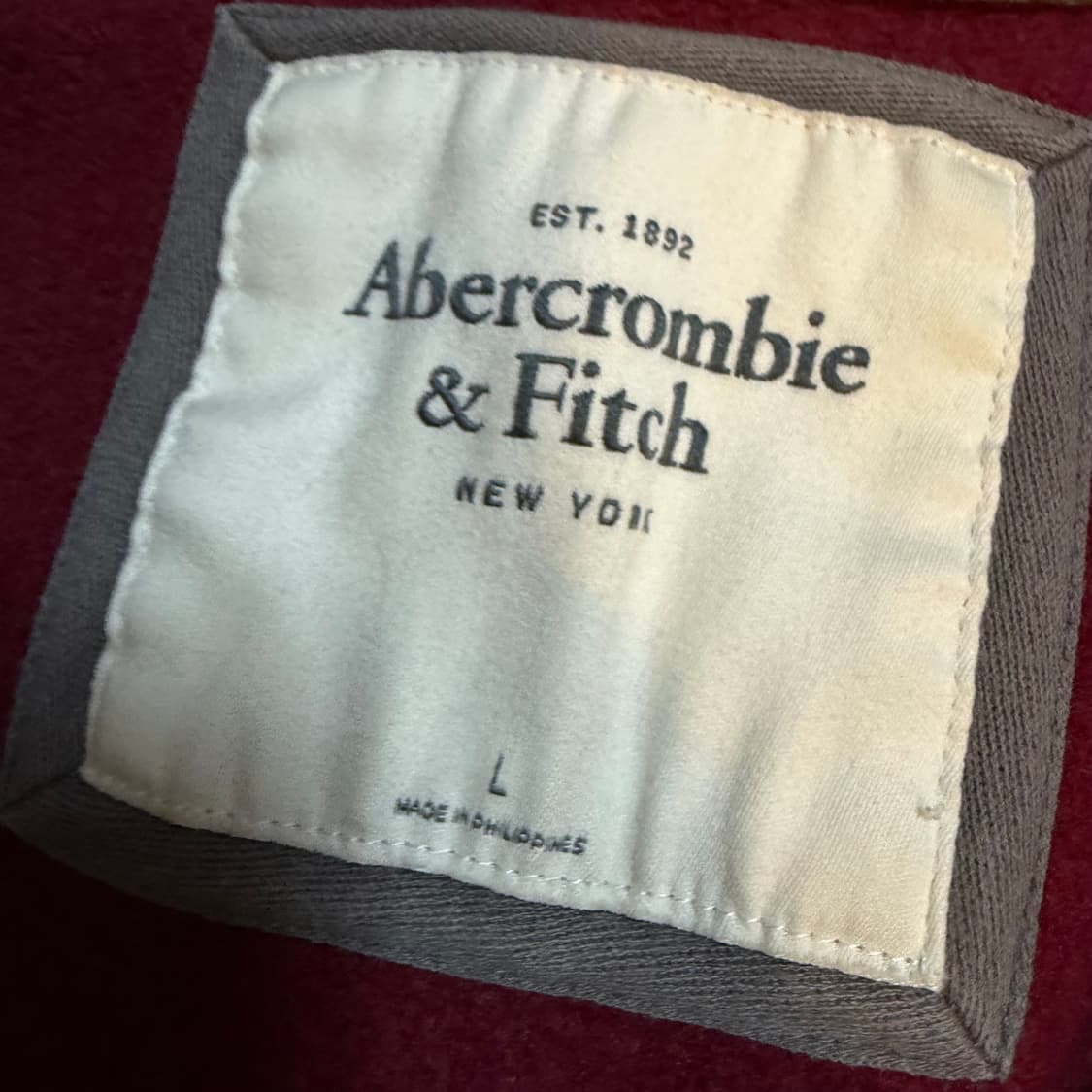 아베크롬비 버건디 후드집업 L 상품이미지3