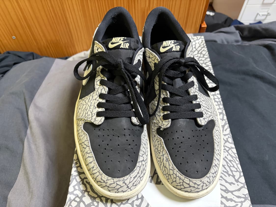 나이키 조던1 로우 OG 블랙 시멘트 코끼리 290 상품이미지3