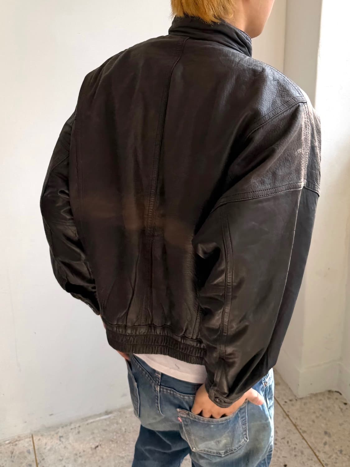 리얼레더 양가죽 하이넥 자켓 상품이미지5