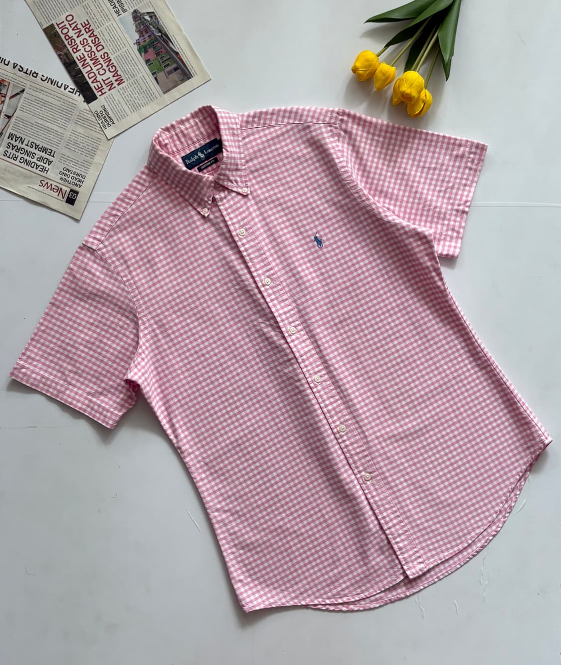 Polo 폴로랄프로렌 깅엄 체크 반팔 셔츠 상품이미지1