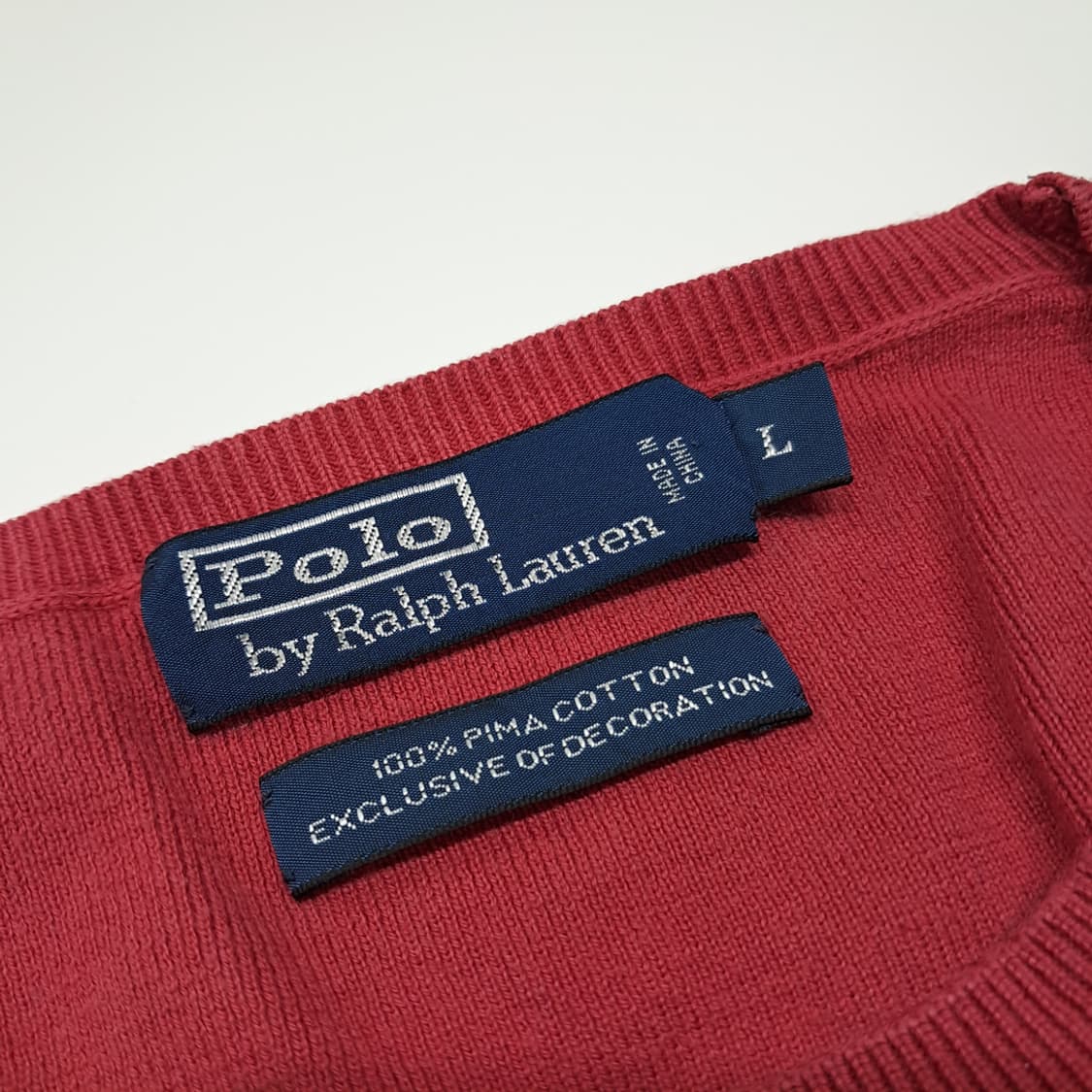 CL363 L 폴로 00s 코튼 레드애플 니트 스웨터 상품이미지3