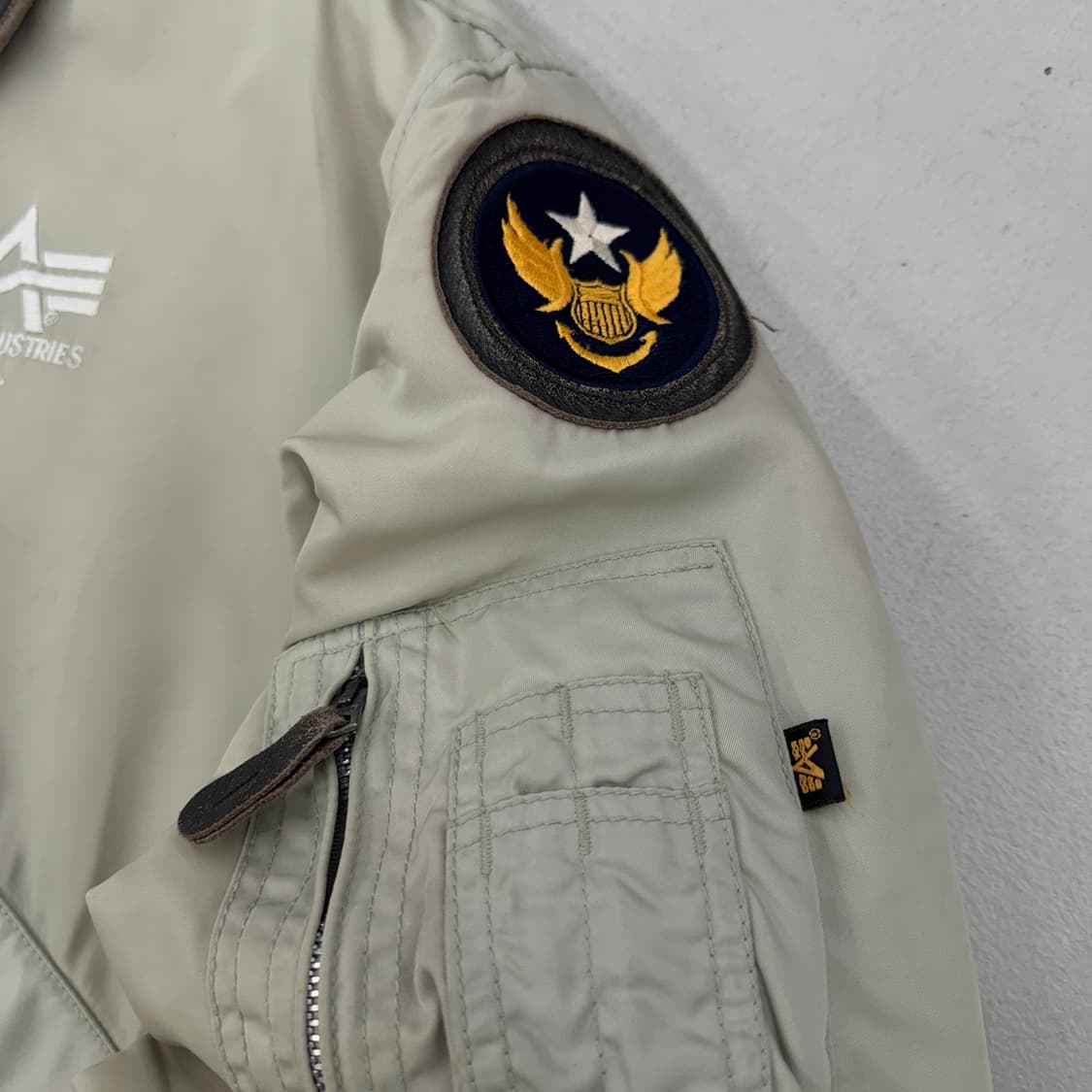 알파인더스트리 90s 레더카라 CWU-45P 항공 자켓 상품이미지6