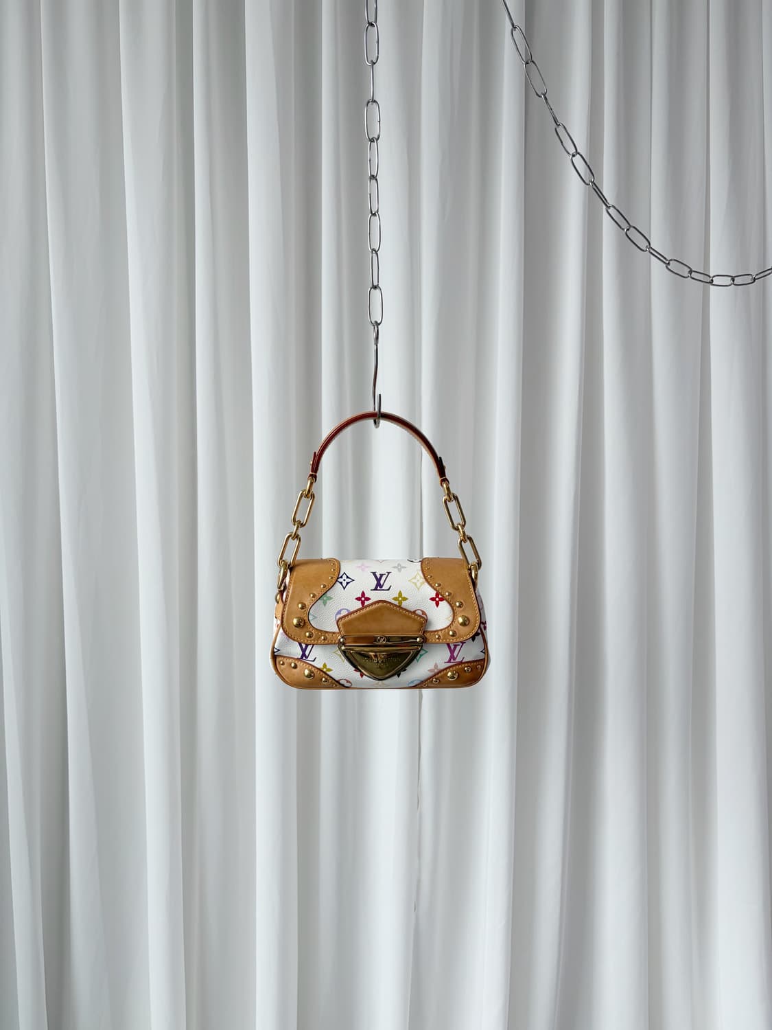 루이비통 x 무라카미 마릴린 화이트 멀티컬러 모노그램 숄더백 상품이미지1