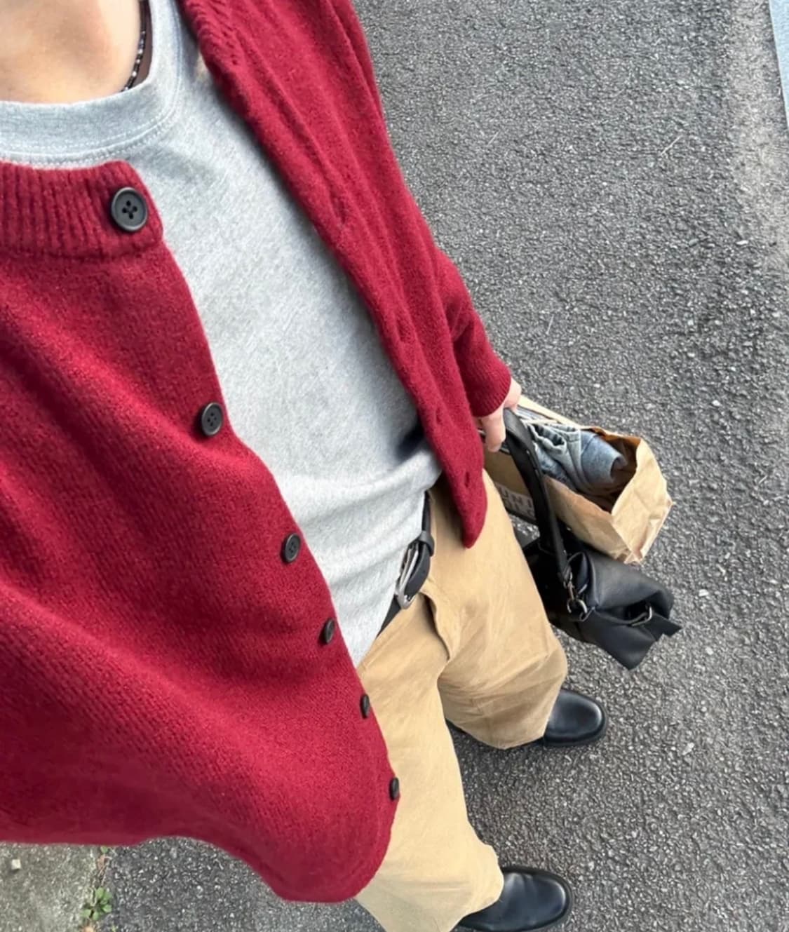 핀터깔 트릴리옴사이드 턱 스냅 버튼 와이드 코튼팬츠 L 상품이미지1