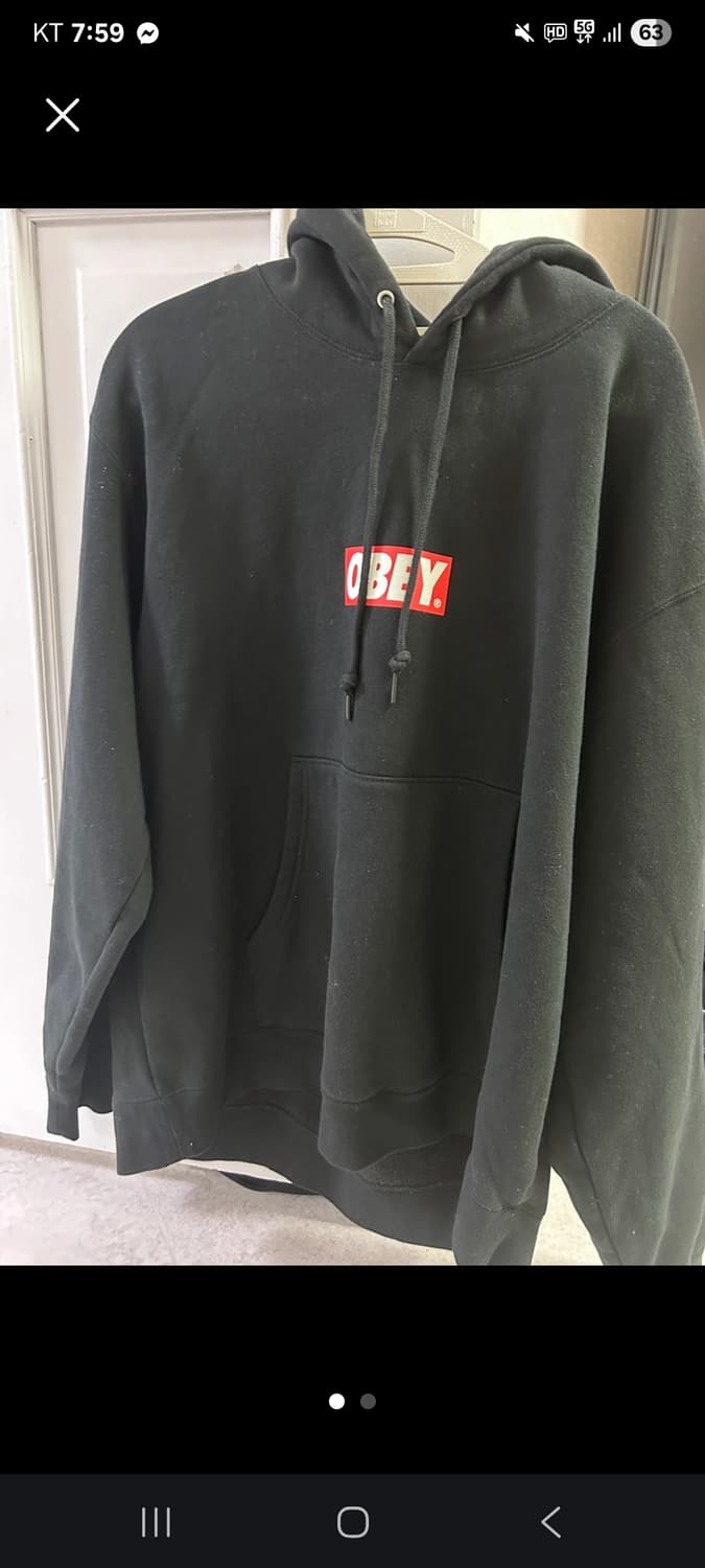 오베이 블랙 후드티 XL 상품이미지1