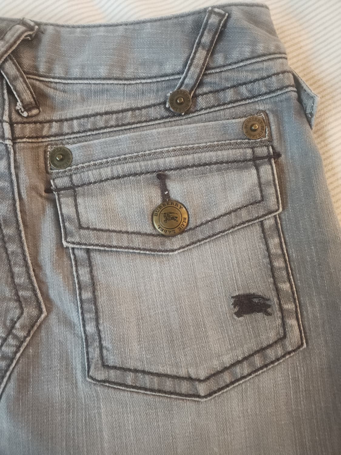 버버리 블루라벨 그레이 흑청 데님 미니 스커트 일본 빈티지 상품이미지6