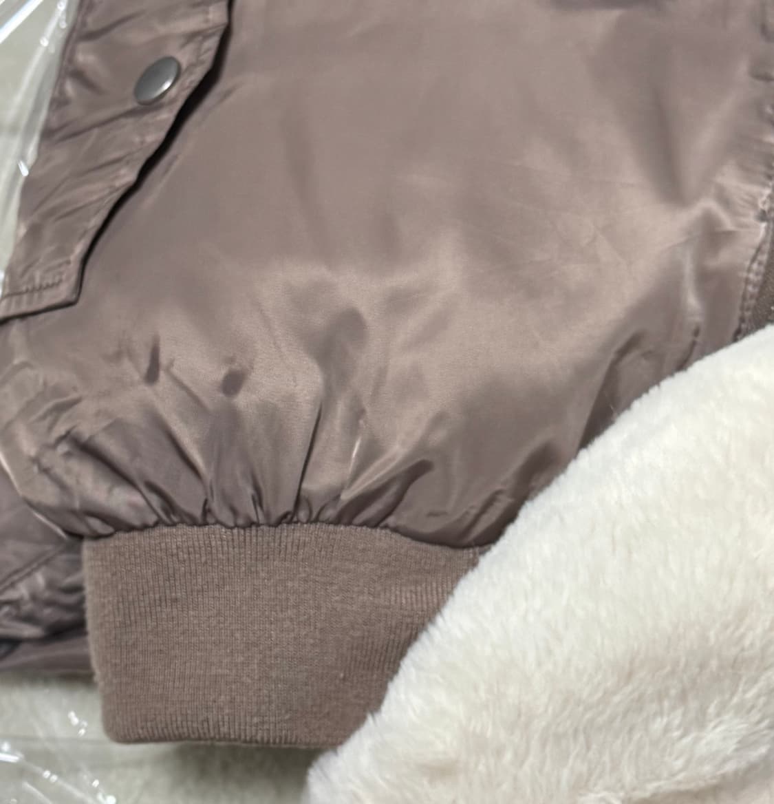 Japanese vintage GRL 카키브라운 리버시블 퍼 항공점퍼 상품이미지10