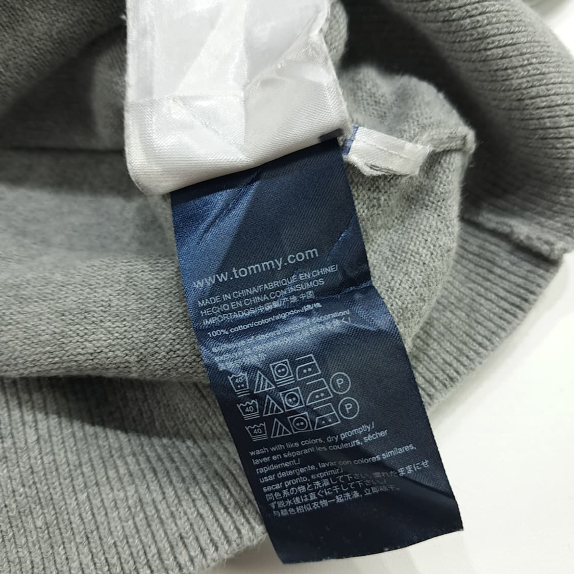 CN705 S 타미힐피거 그레이 아가일 V넥 니트 스웨터 상품이미지7