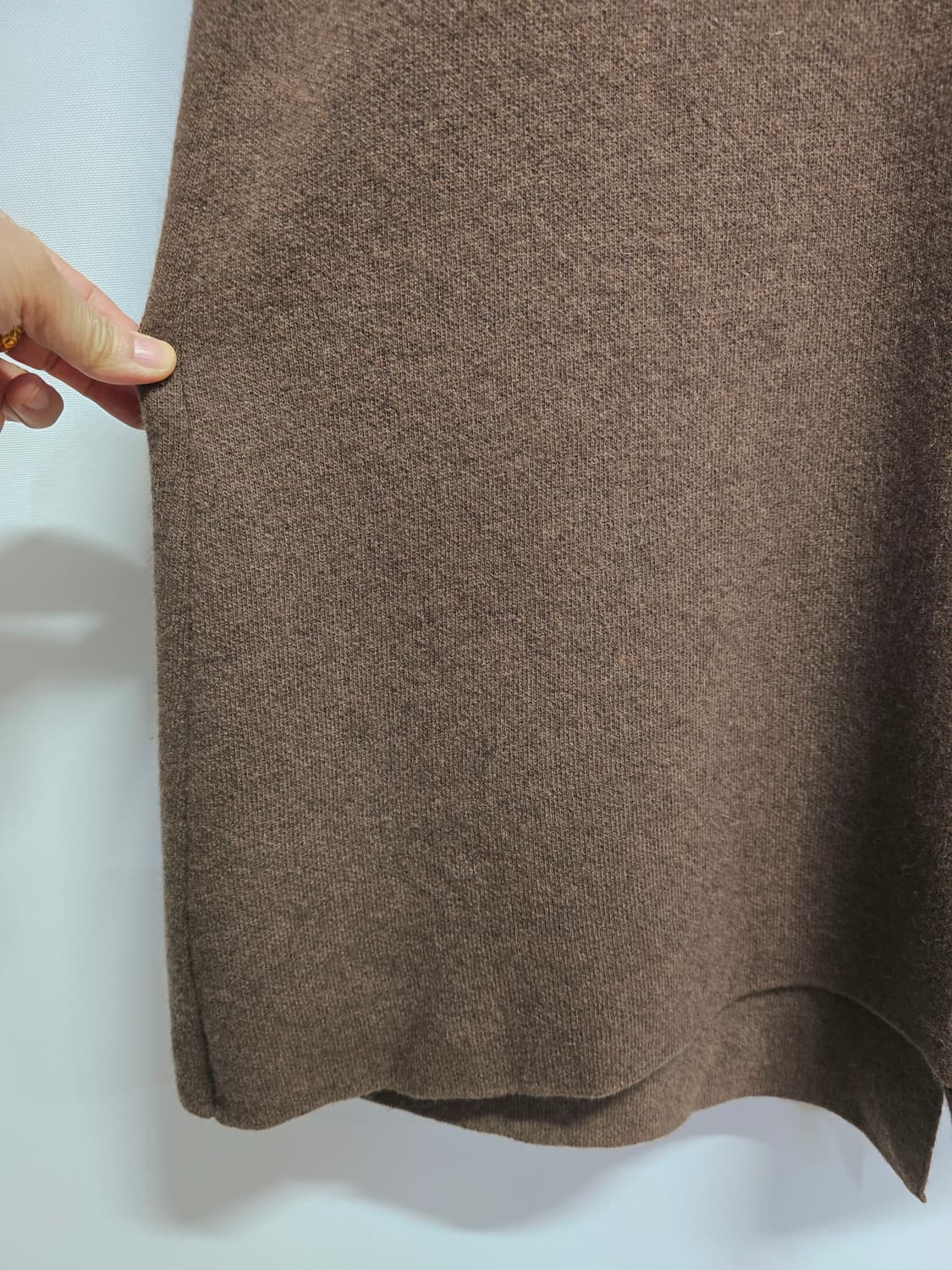 SJSJ 브라운 롱 후드 가디건 모캐시미어 혼방 상품이미지6