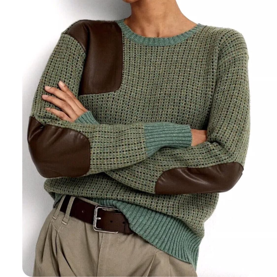 (M)로렌 랄프로렌 블랙라벨 멀티패치 울 블렌드 니트 상품이미지10