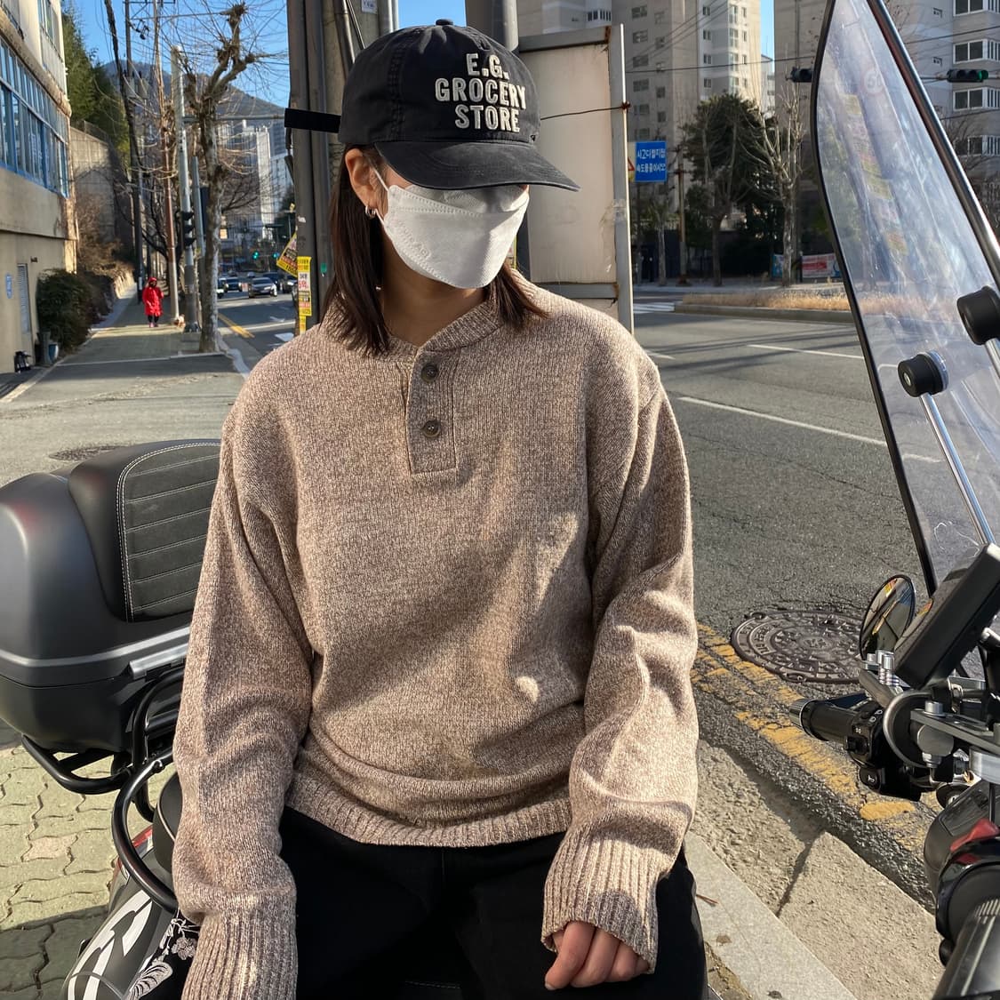 조르지오 아르마니 빈티지 헨리넥 니트 스웨터 상품이미지1