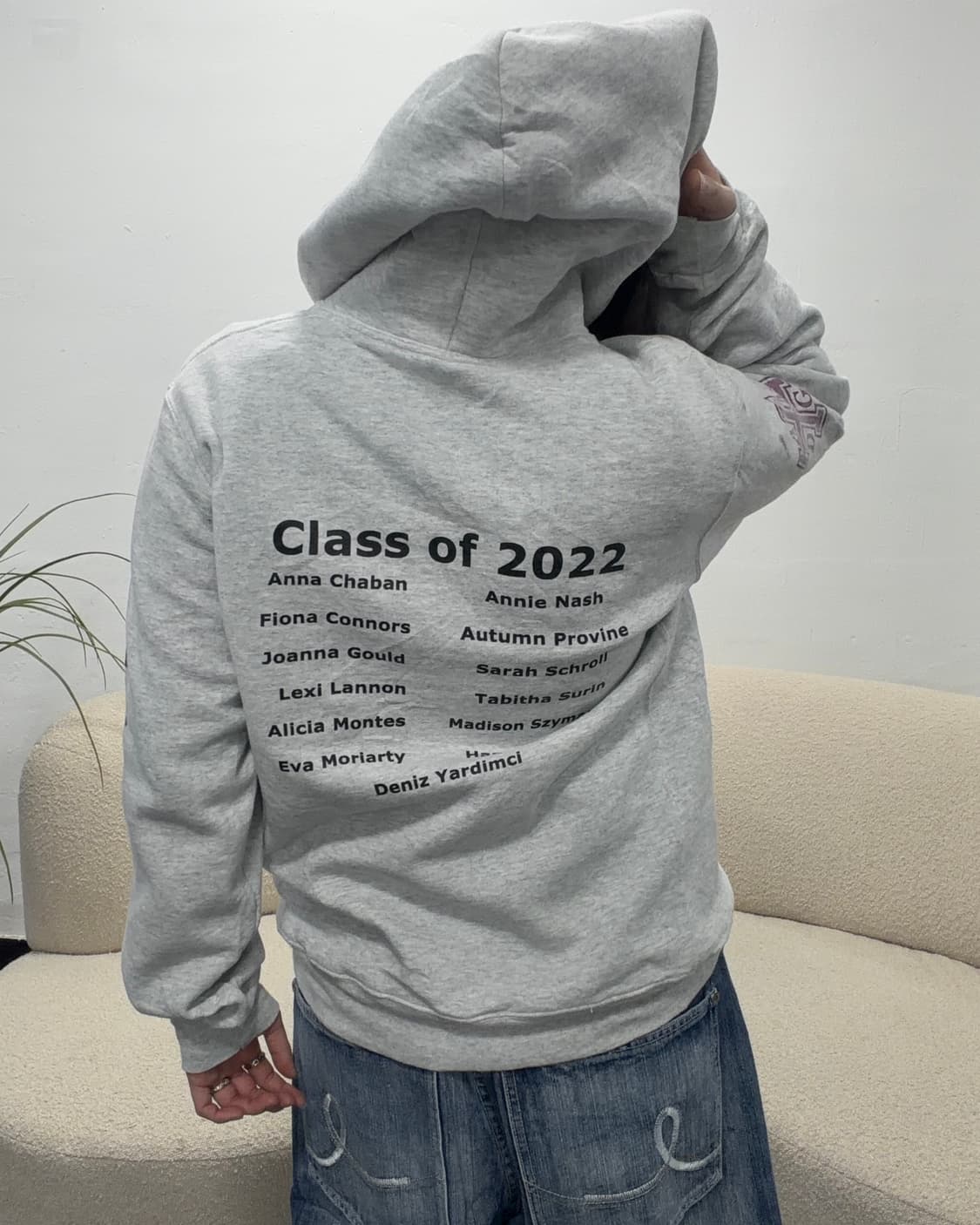 90s RUSSELL 그레이 그래픽 후드티 상품이미지5