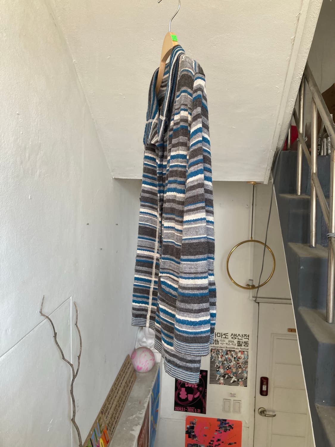 울 30% 레이어드 스트라이프 가디건 상품이미지2