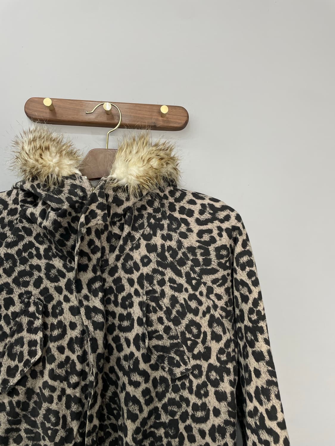 빈티지 레오파드 퍼 후드 자켓 H1196 상품이미지3