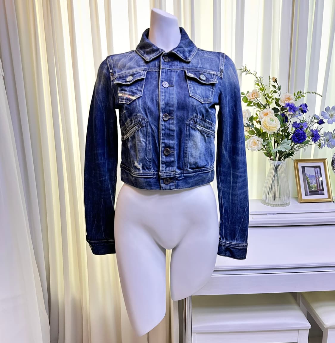 디젤 크롭 데님자켓 상품이미지1