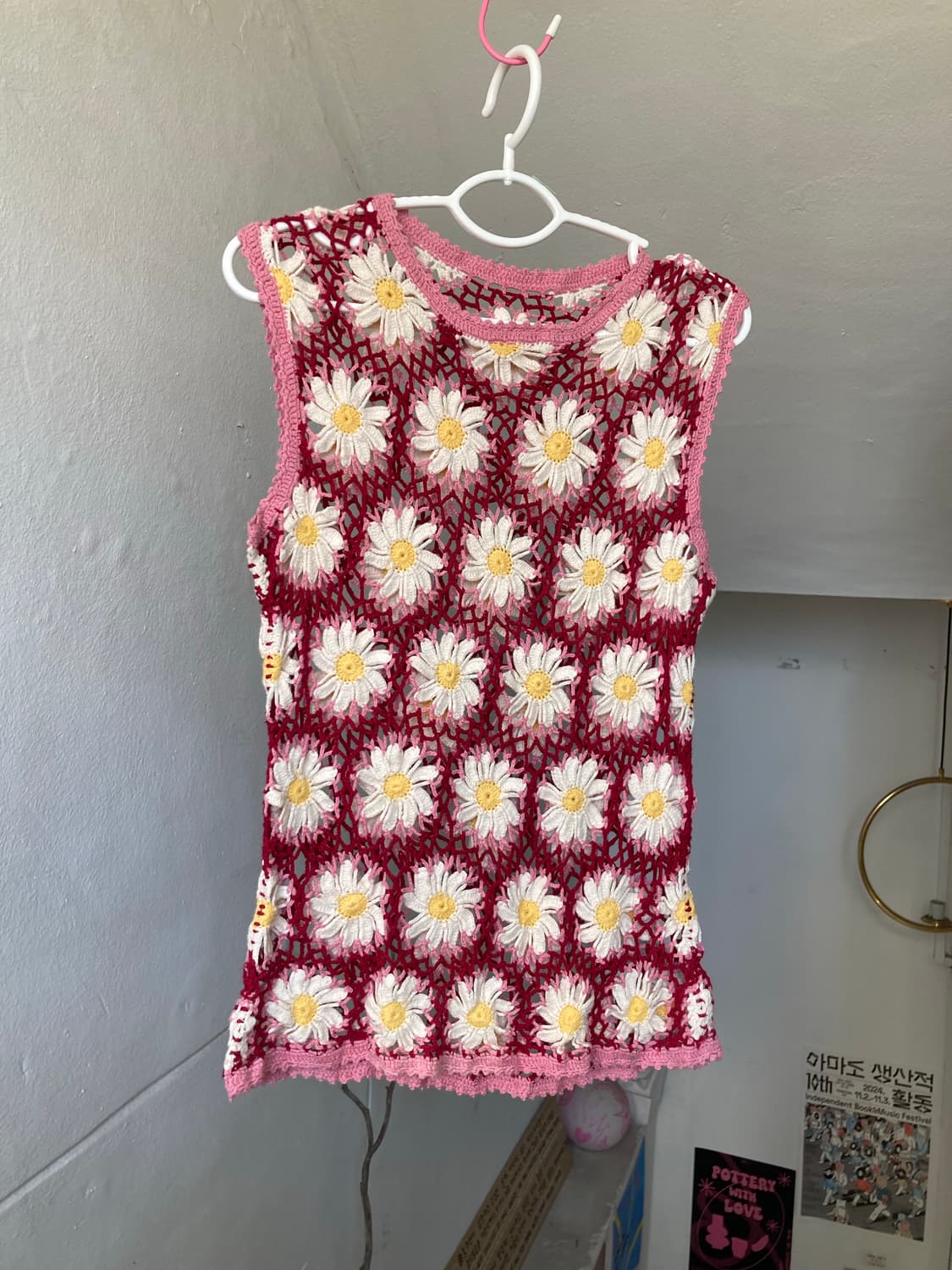 플라워 뜨개 레이스 니팅 베스트 상품이미지1