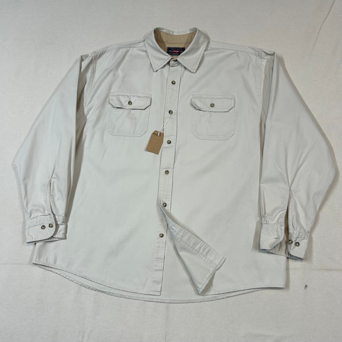 XL) Wrangler 랭글러 투포켓 워크웨어 코튼 셔츠 크림 W32 상품이미지1