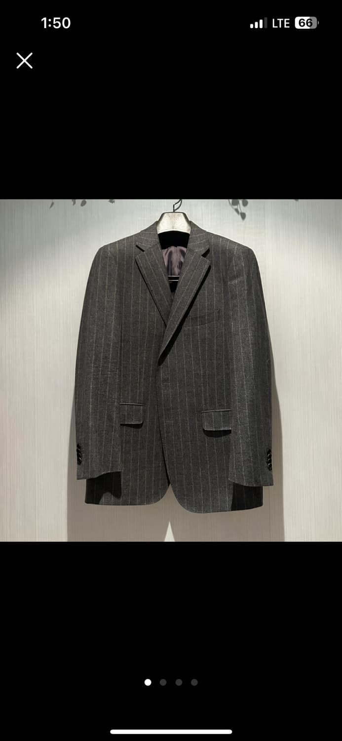 갤럭시 수젤로 라인_그레이 울 스트라이프 자켓_54A 상품이미지1