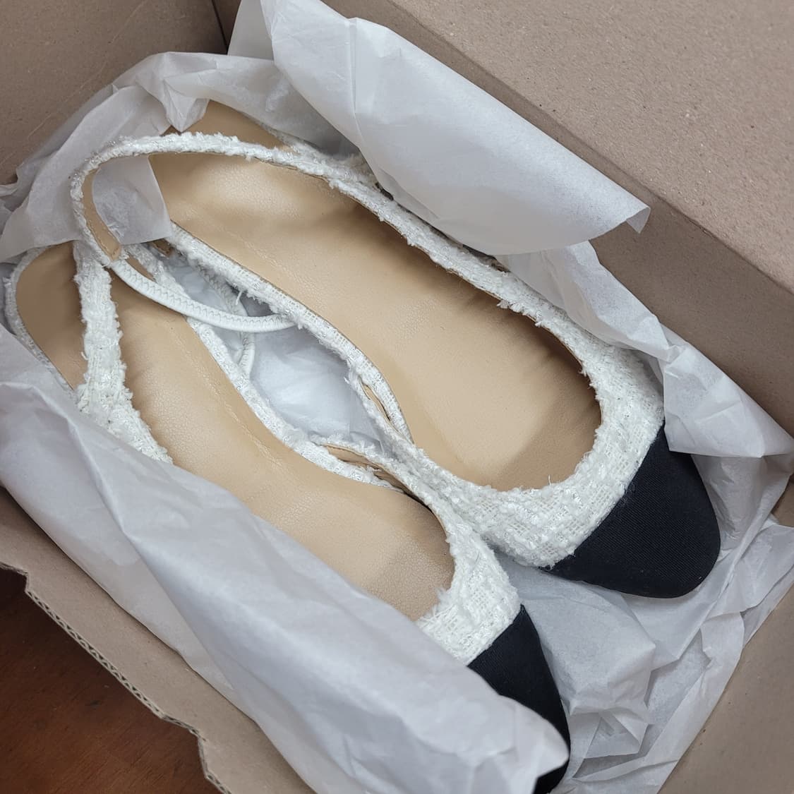 여성용 트위드 플랫 슈즈240 상품이미지5