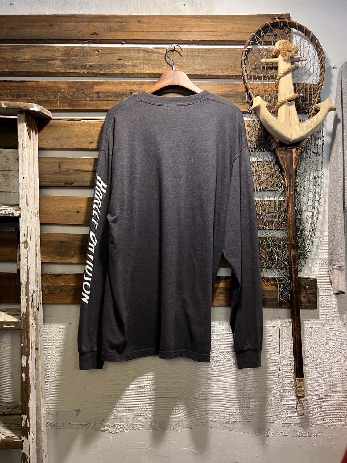 [XL]00s 할리데이비슨 USA Made 스펠아웃 이글 롱슬리브 티셔츠 상품이미지5