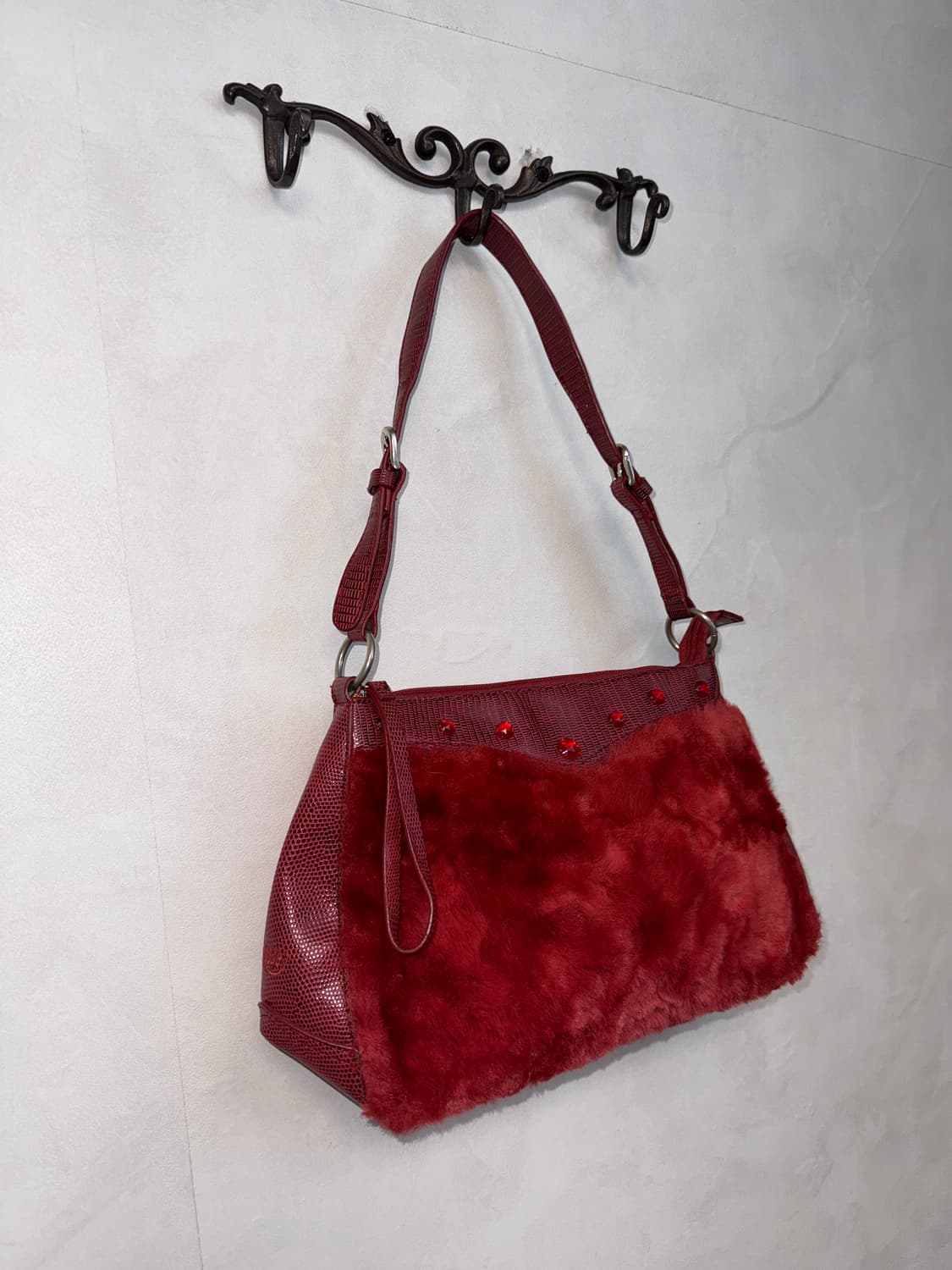 Oilily ruby red eco fur shoulder bag 상품이미지2