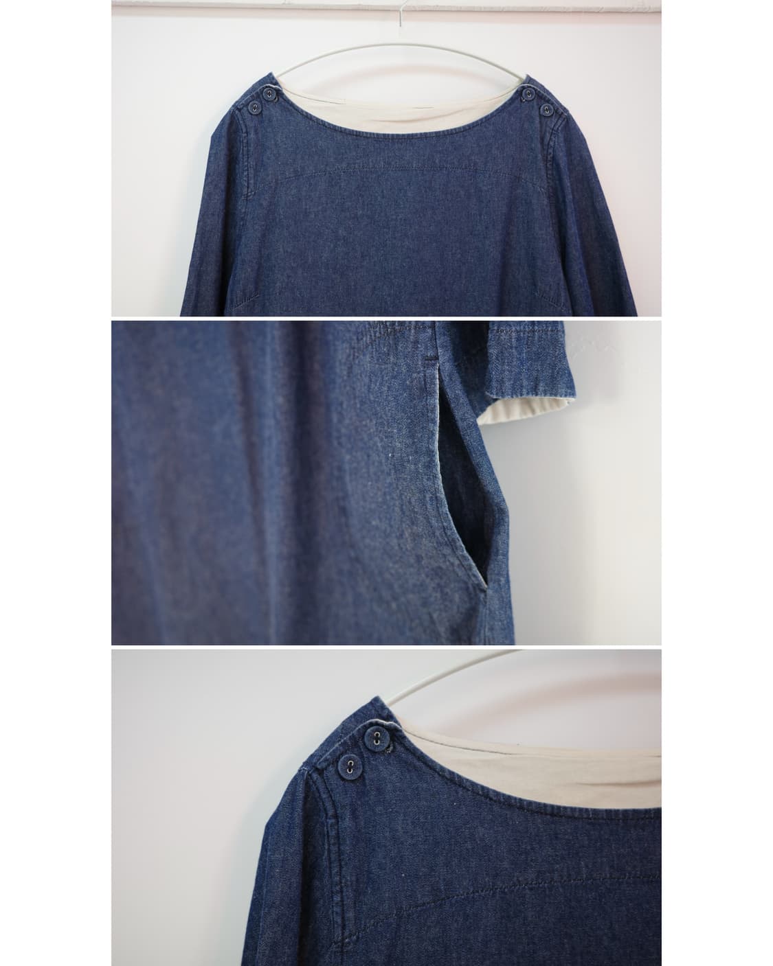 Denim button one-piece 상품이미지2