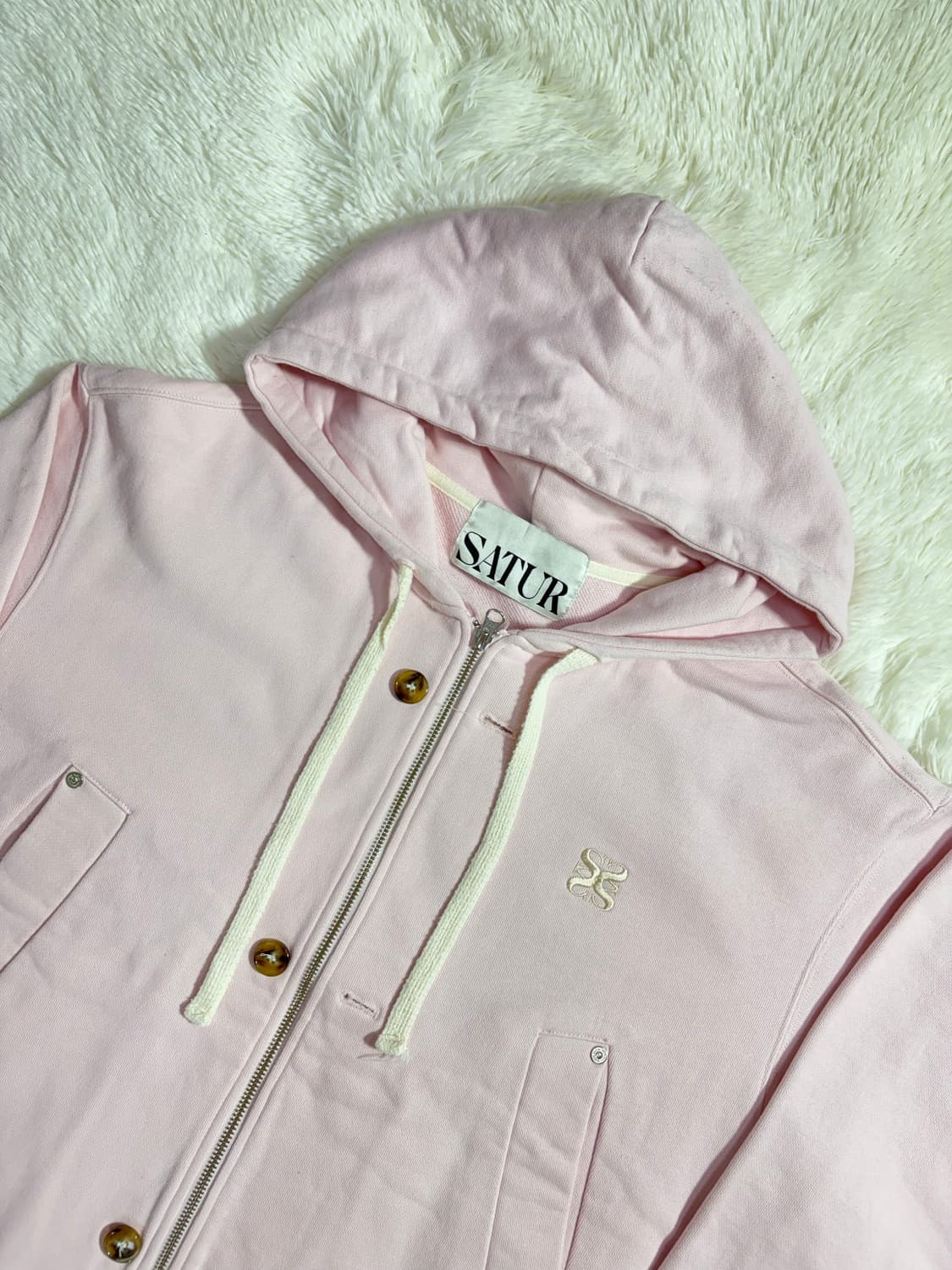 세터 뮤트핑크 투웨이 후드집업  상품이미지5