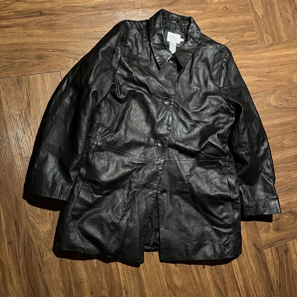 CALVIN KLEIN leather collar shirt jacket 상품이미지1