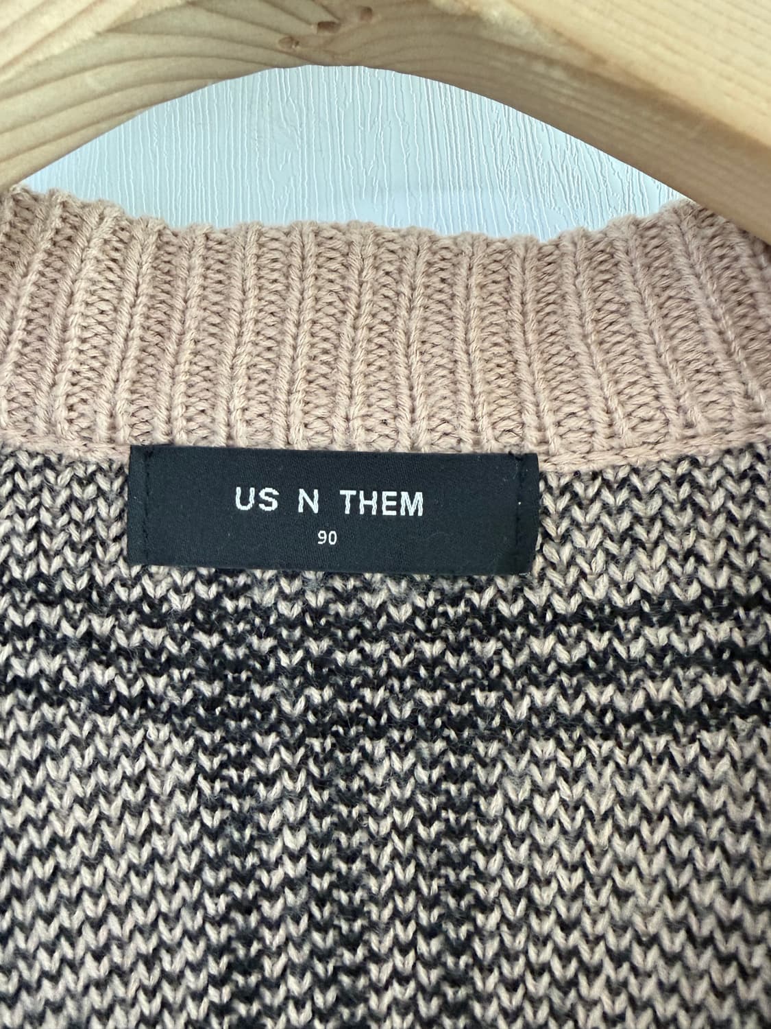 베이지색 체크 박시 가디건 상품이미지2