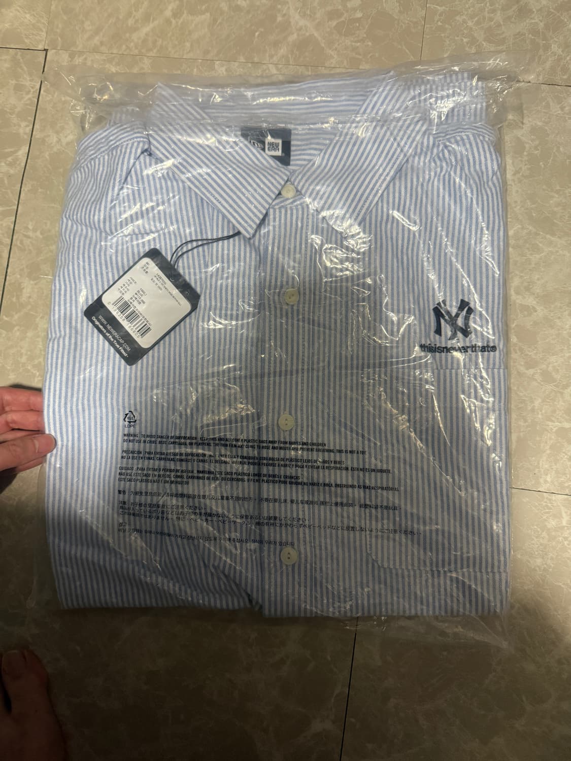 L사이즈 디스이즈네버댓 MLB 셔츠 블루 상품이미지2