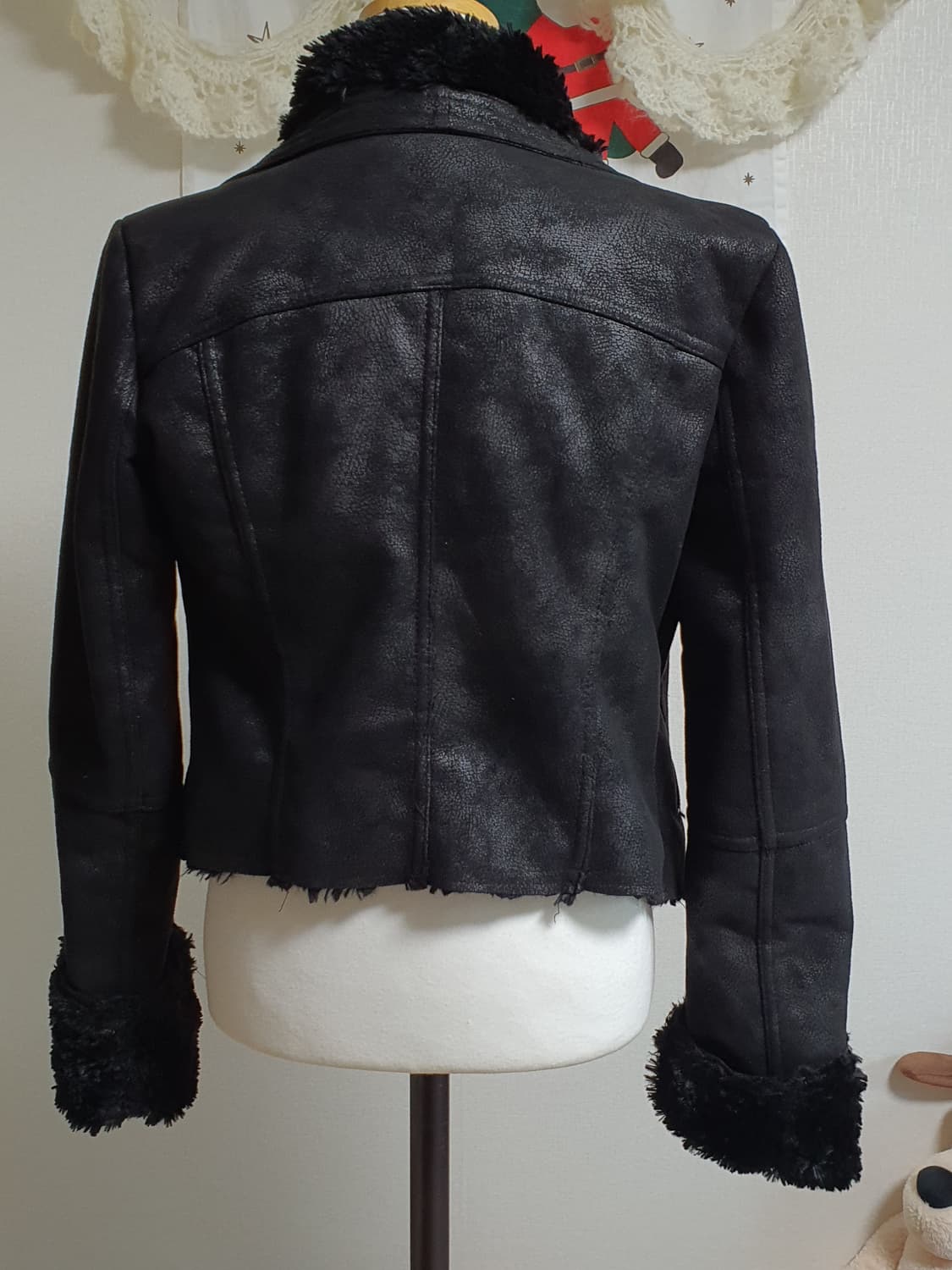 [갸루] 블랙 무스탕 퍼 자켓 상품이미지7