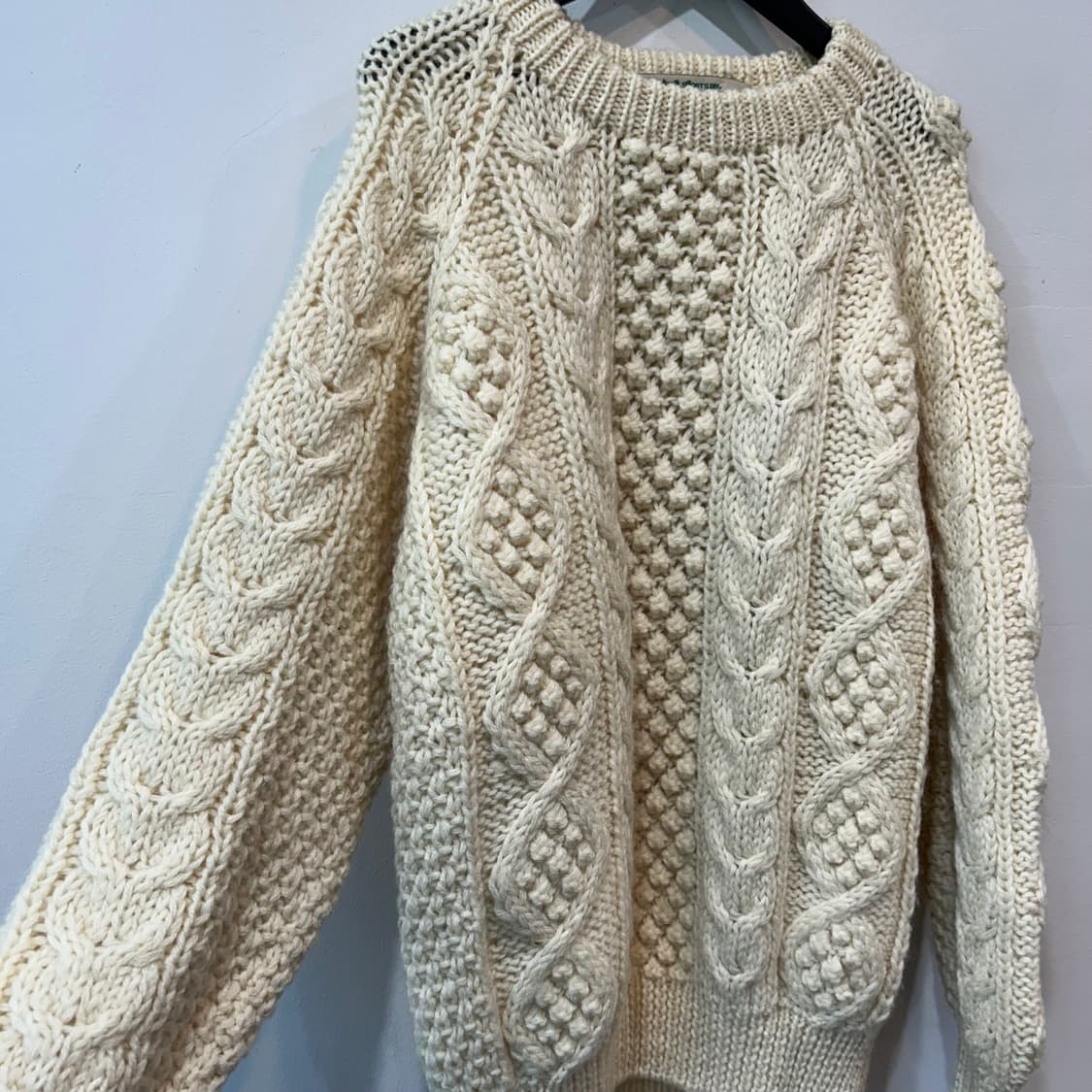 아이보리 케이블 울 니트 상품이미지3