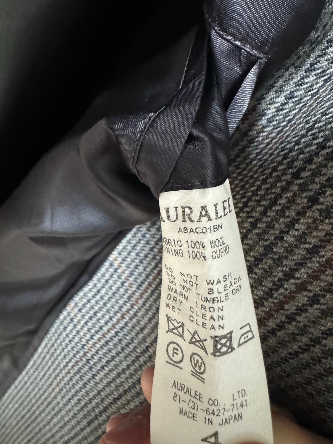 오라리 더블 페이스 코트 건클럽체크 사이즈 4 상품이미지3